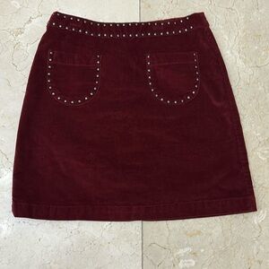 Mossimo Maroon Studded Detail Mini Skirt -velvet Sz:00